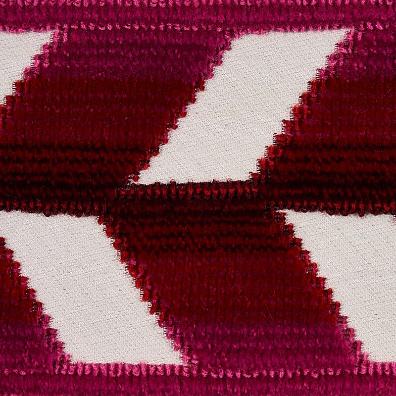 Schumacher Chevron Strie Velvet Tape Garnet Trim