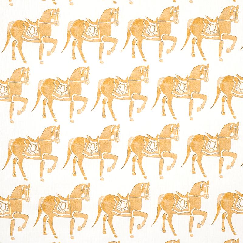 Schumacher Marwari Horse Mustard Fabric