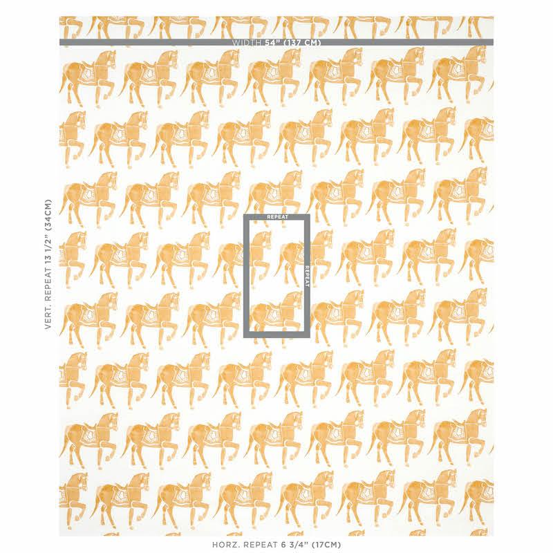 Schumacher Marwari Horse Mustard Fabric