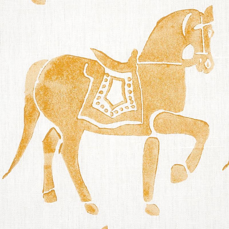 Schumacher Marwari Horse Mustard Fabric