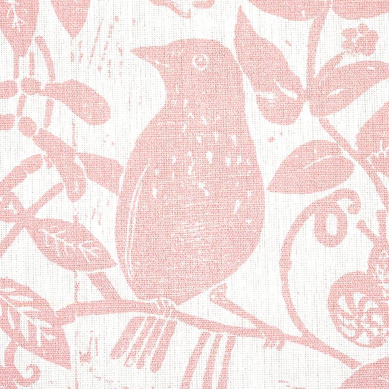 Schumacher Bird & Bee Pink Fabric