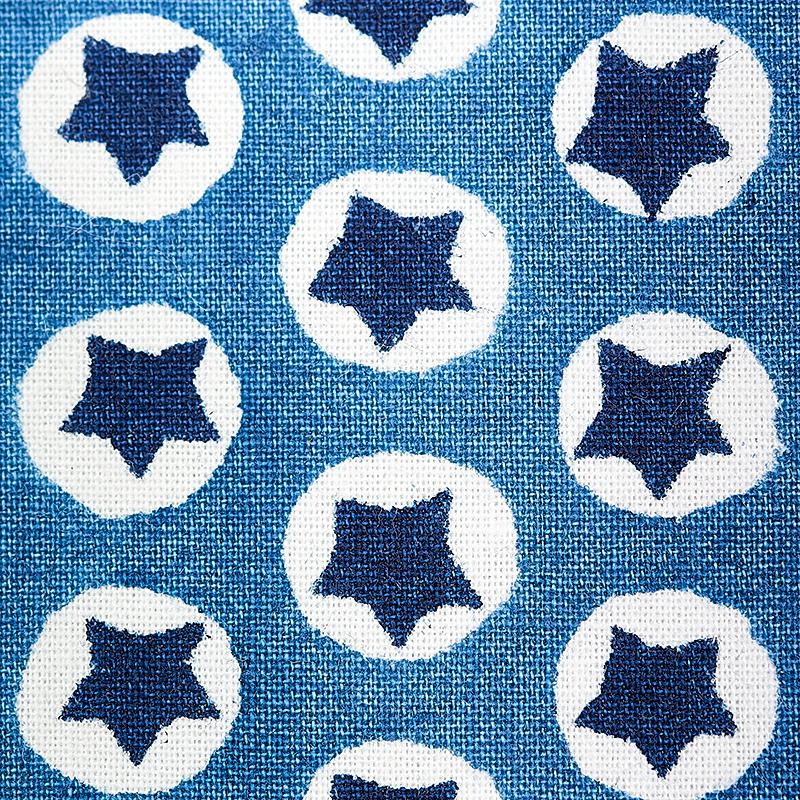 Schumacher Tuk Tuk Hand Block Print Blue Fabric