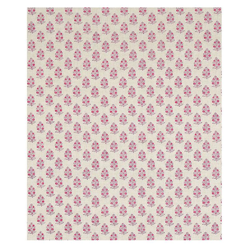 Schumacher Aditi Hand Blocked Print Pink Fabric