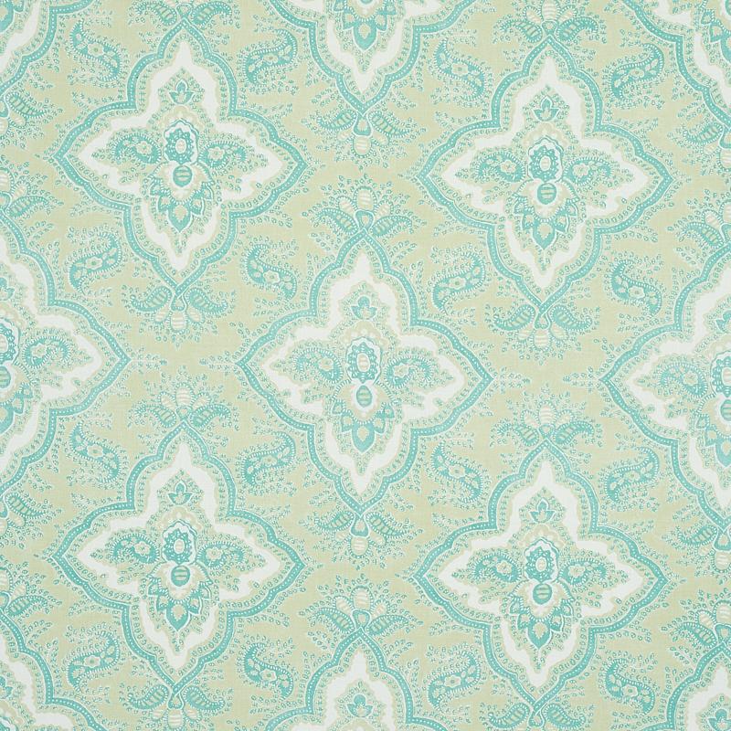 Schumacher Amalia Medallion Handmade Print Mineral Fabric