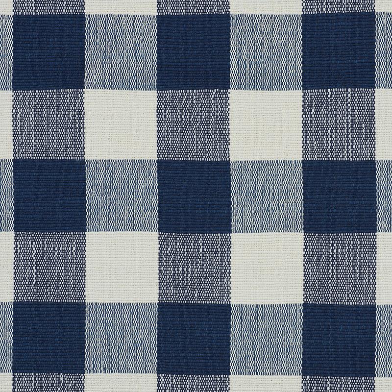 Schumacher Barnes Performance Check Blue Fabric