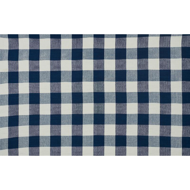 Schumacher Barnes Performance Check Blue Fabric