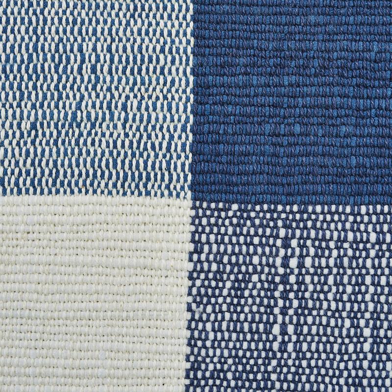 Schumacher Barnes Performance Check Blue Fabric