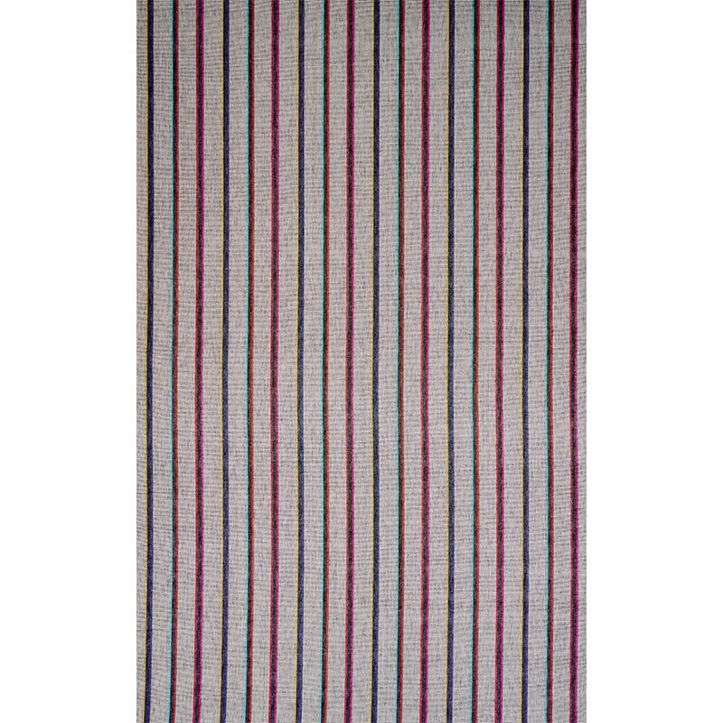 Schumacher Corcha Hand Woven Stripe Mono Multi Fabric