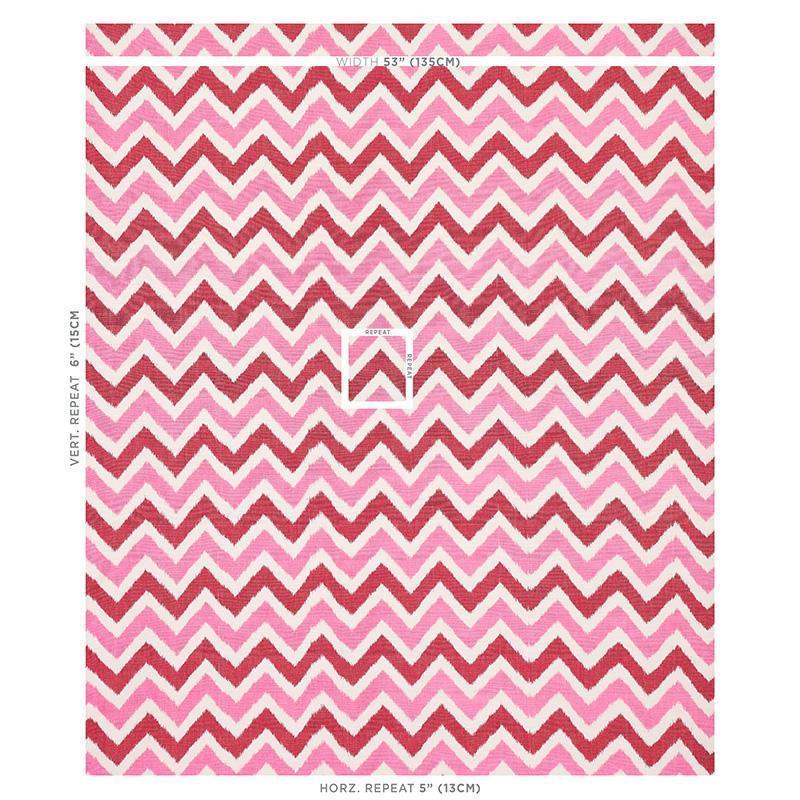 Schumacher Vedado Ikat Pink Fabric