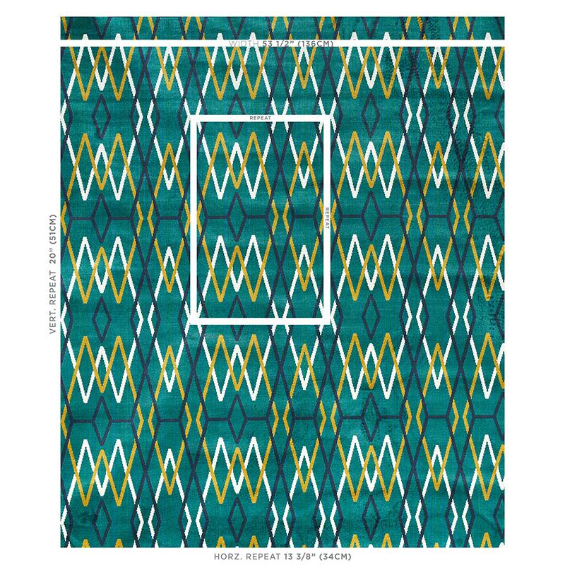 Schumacher Kyoto Trellis Emerald Fabric