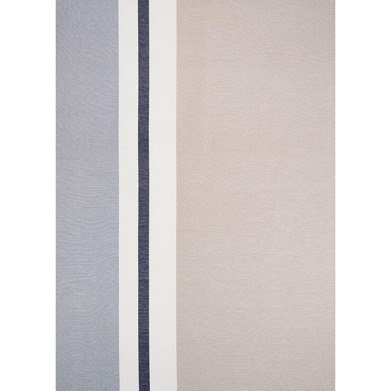 Schumacher Lolland Linen Stripe Grey & Sand Fabric