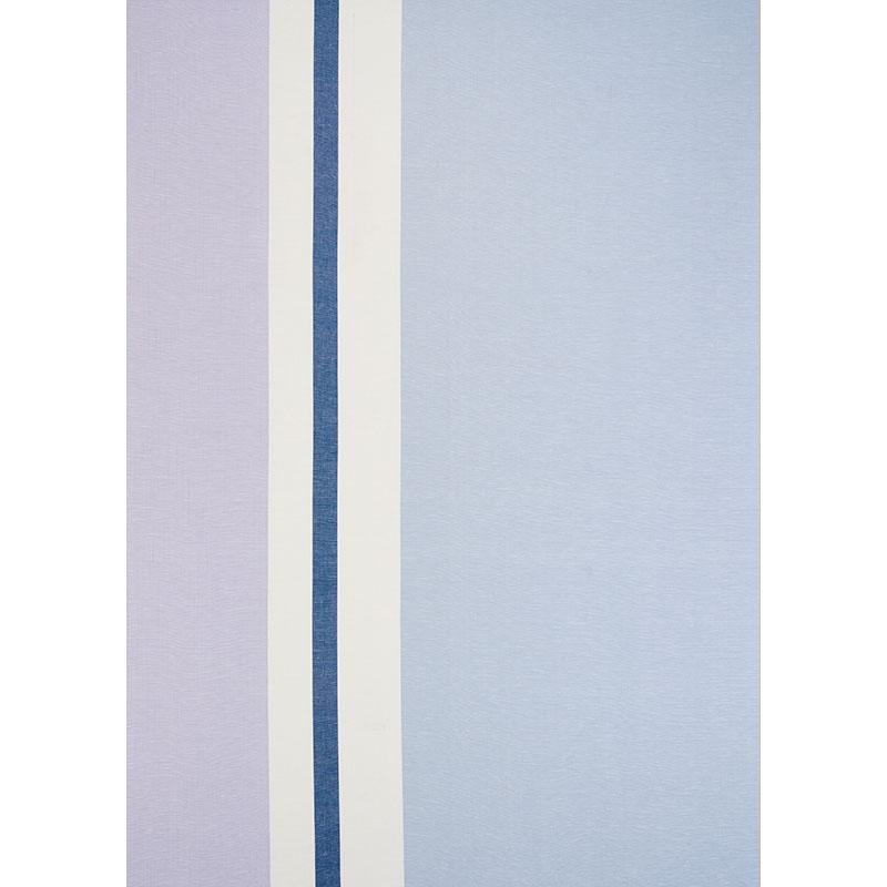 Schumacher Lolland Linen Stripe Lilac & Blue Fabric