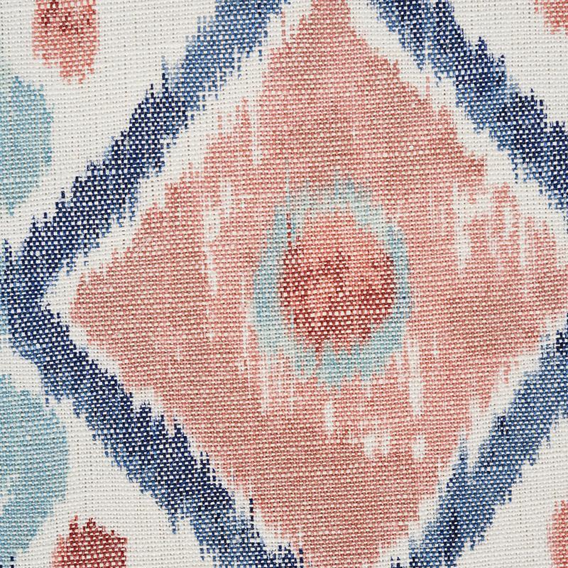 Schumacher Elizia Ikat Rose & Indigo Fabric