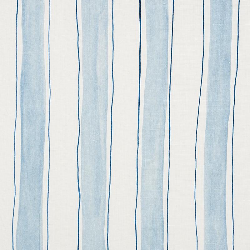 Schumacher Tracing Stripes Sky Fabric