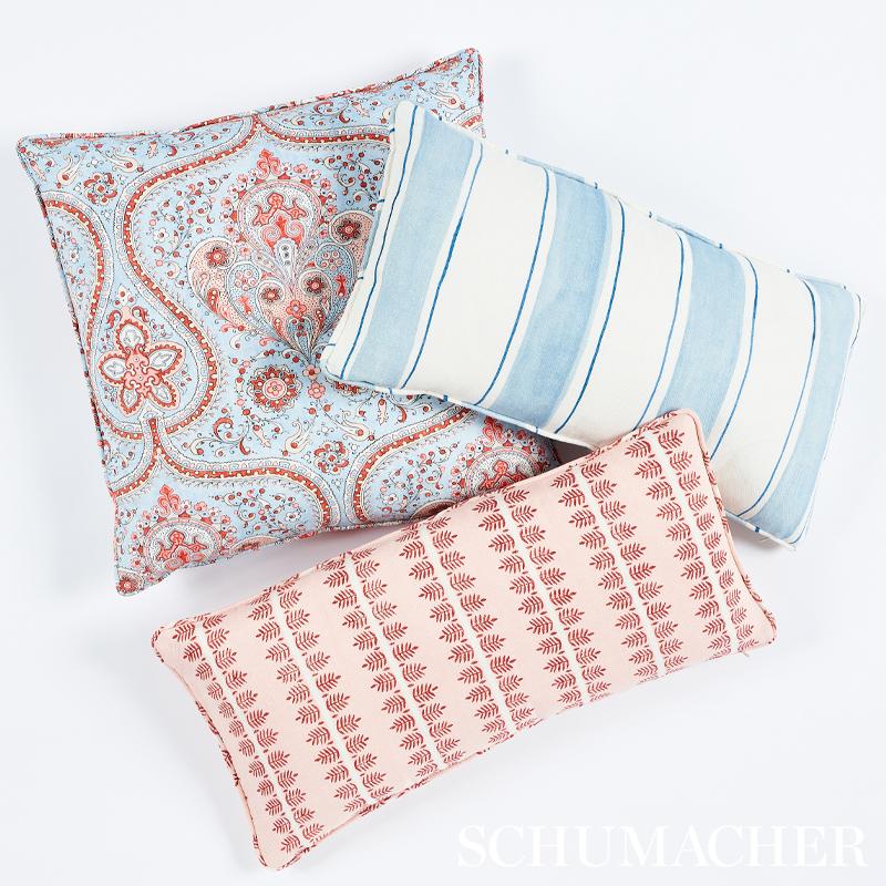 Schumacher Tracing Stripes Sky Fabric