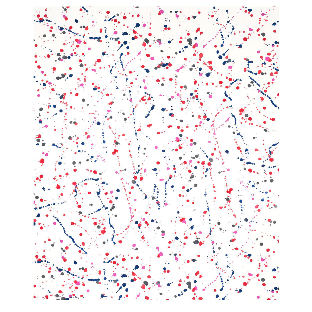 Schumacher Ink Splash Red & Blue Fabric