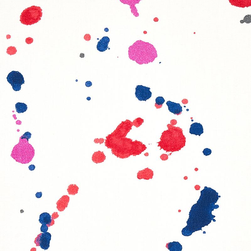 Schumacher Ink Splash Red & Blue Fabric