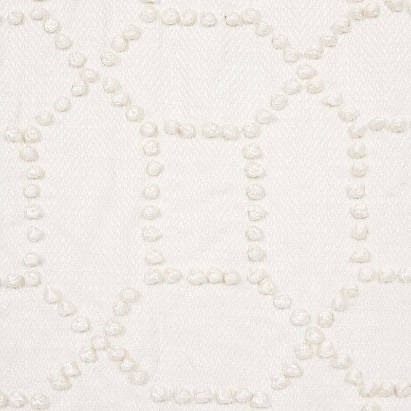 Schumacher Vento Embroidery Ivory Fabric