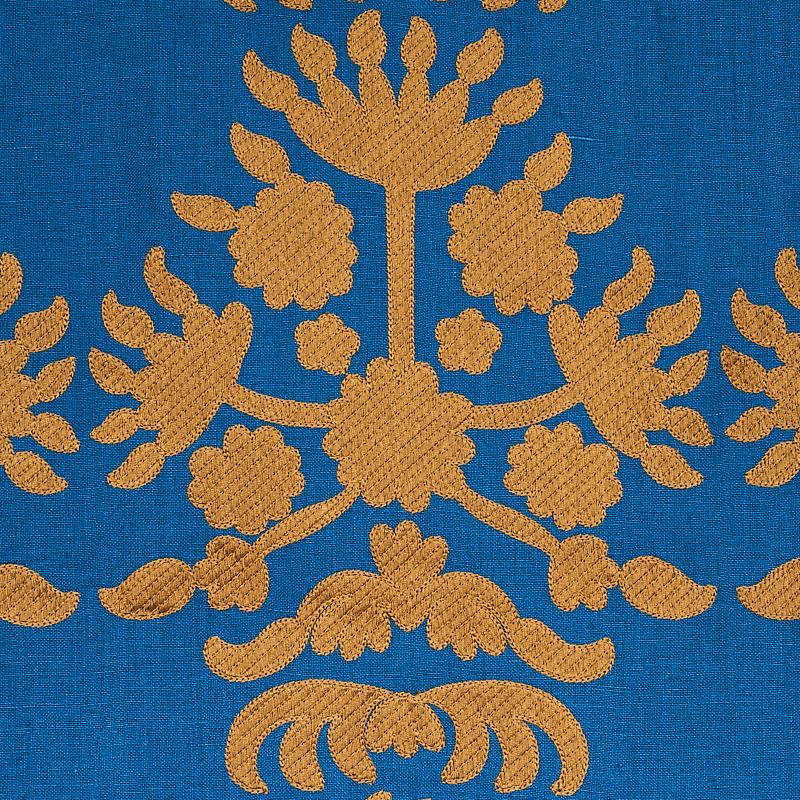 Schumacher Cybele Embroidery Blue Fabric