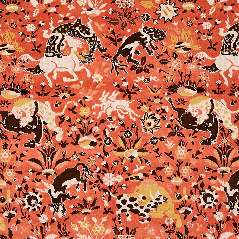 Schumacher Saint Ambrose Velvet Coral Fabric