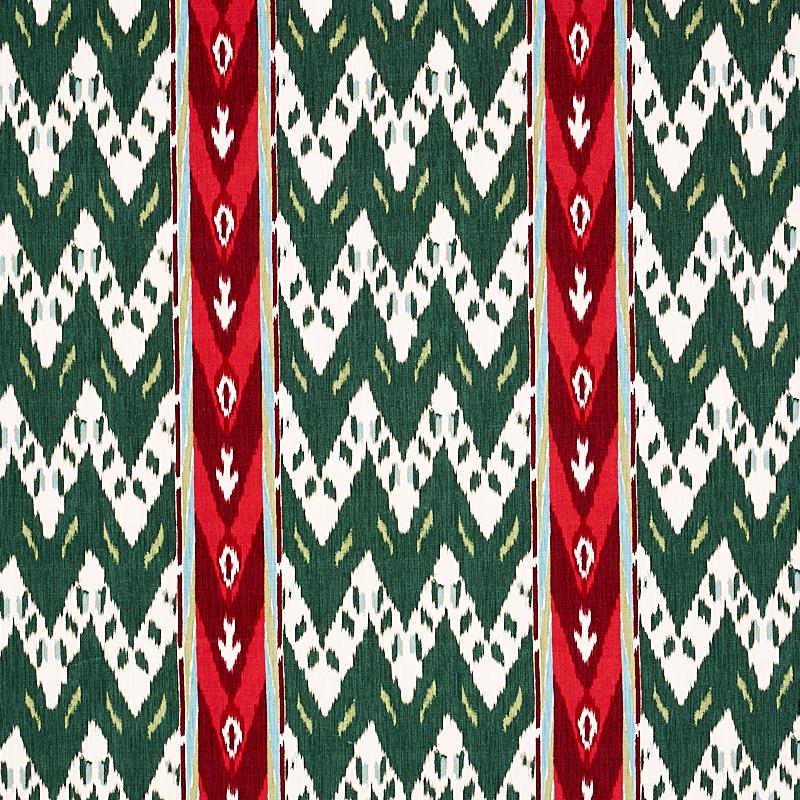 Schumacher Samar Ikat Velvet Green Fabric