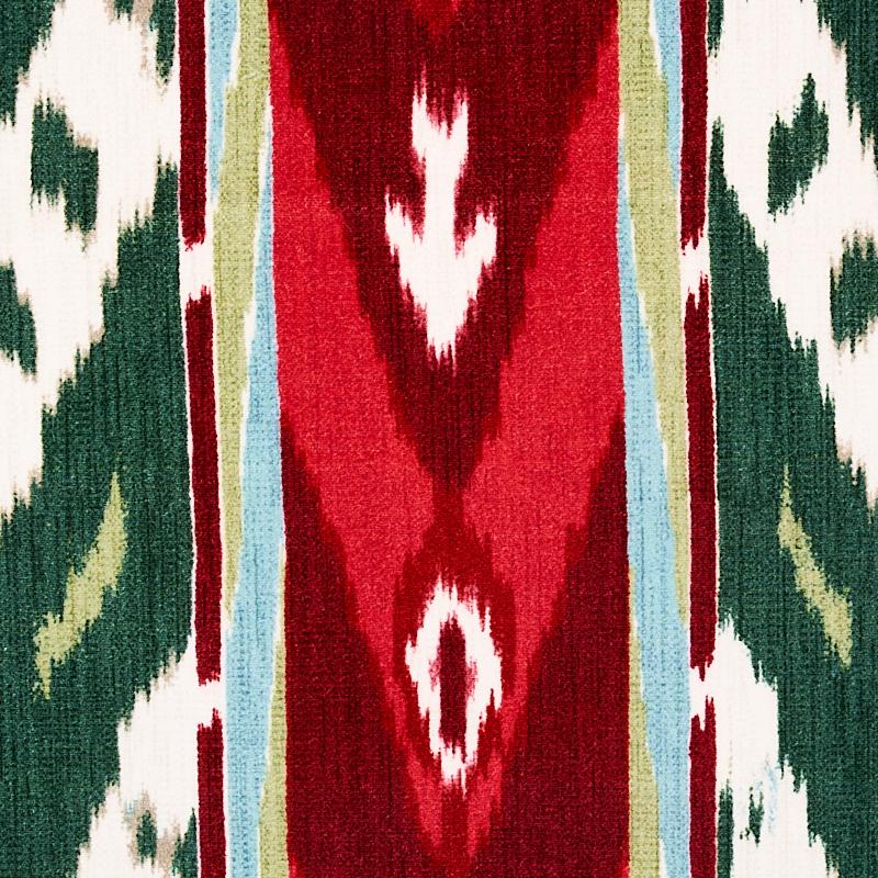 Schumacher Samar Ikat Velvet Green Fabric