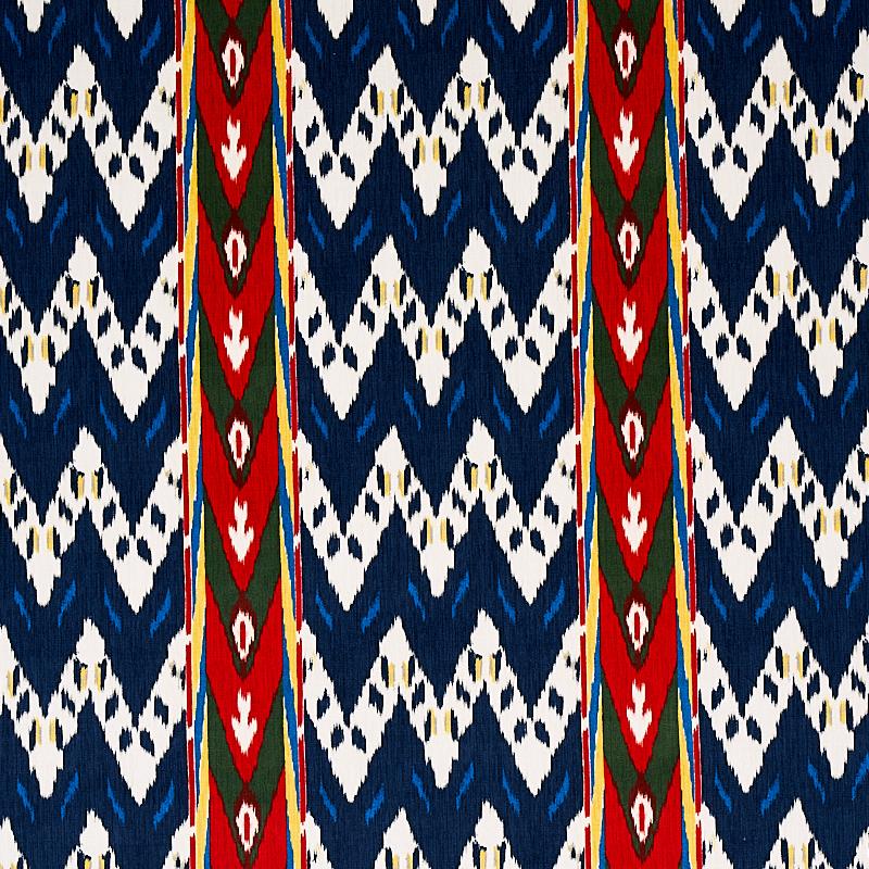 Schumacher Samar Ikat Velvet Blue Fabric