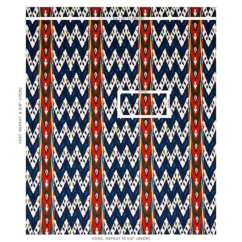 Schumacher Samar Ikat Velvet Blue Fabric