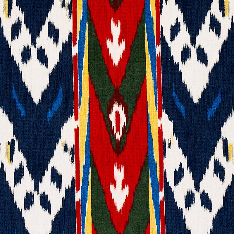 Schumacher Samar Ikat Velvet Blue Fabric