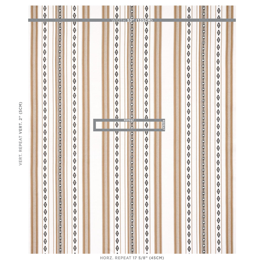 Schumacher Dakota Stripe Neutral Fabric