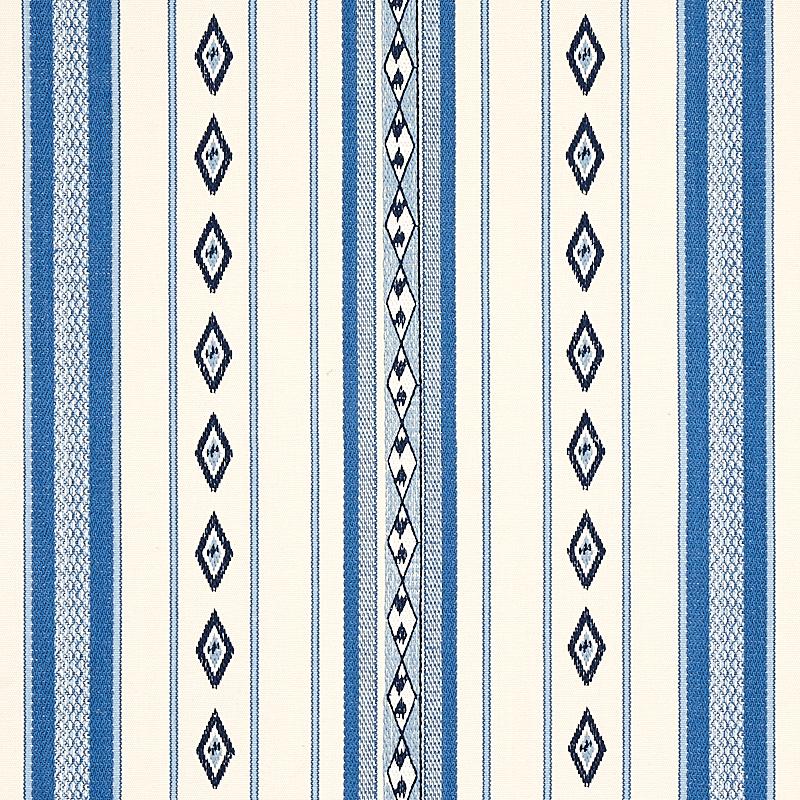 Schumacher Dakota Stripe Blue Fabric