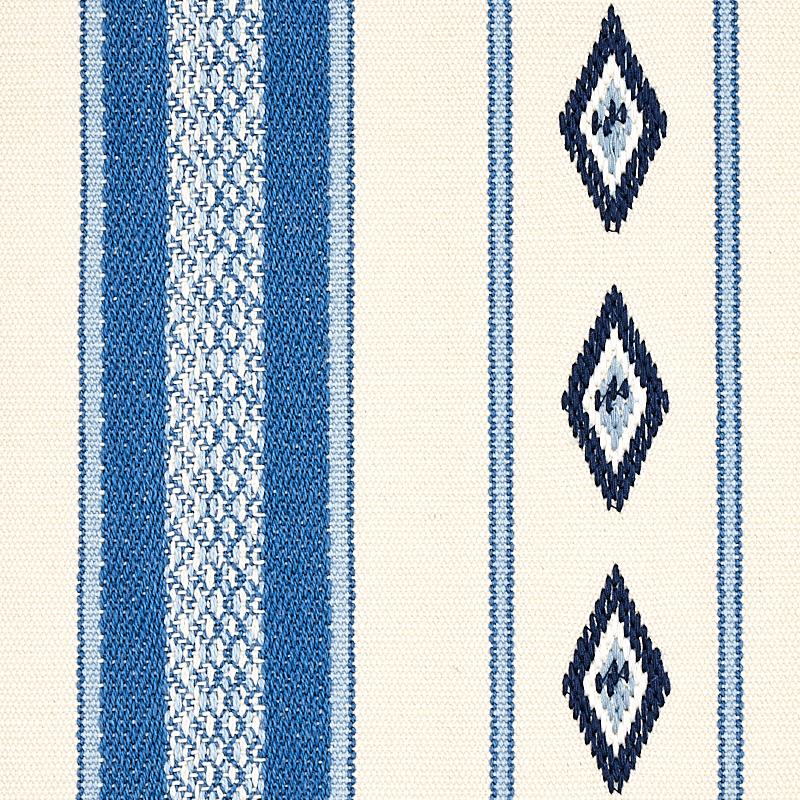 Schumacher Dakota Stripe Blue Fabric