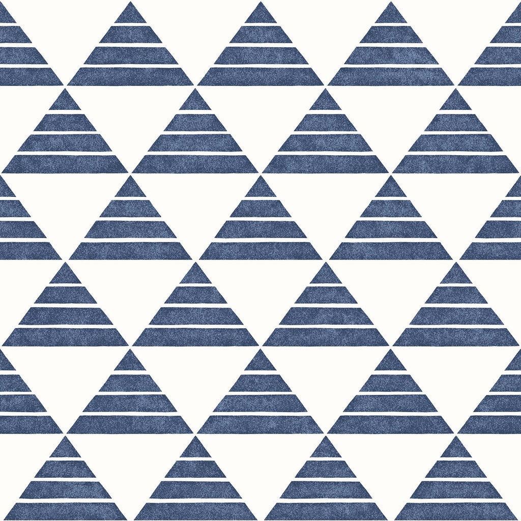 A-Street Prints Summit Blue Triangle Wallpaper