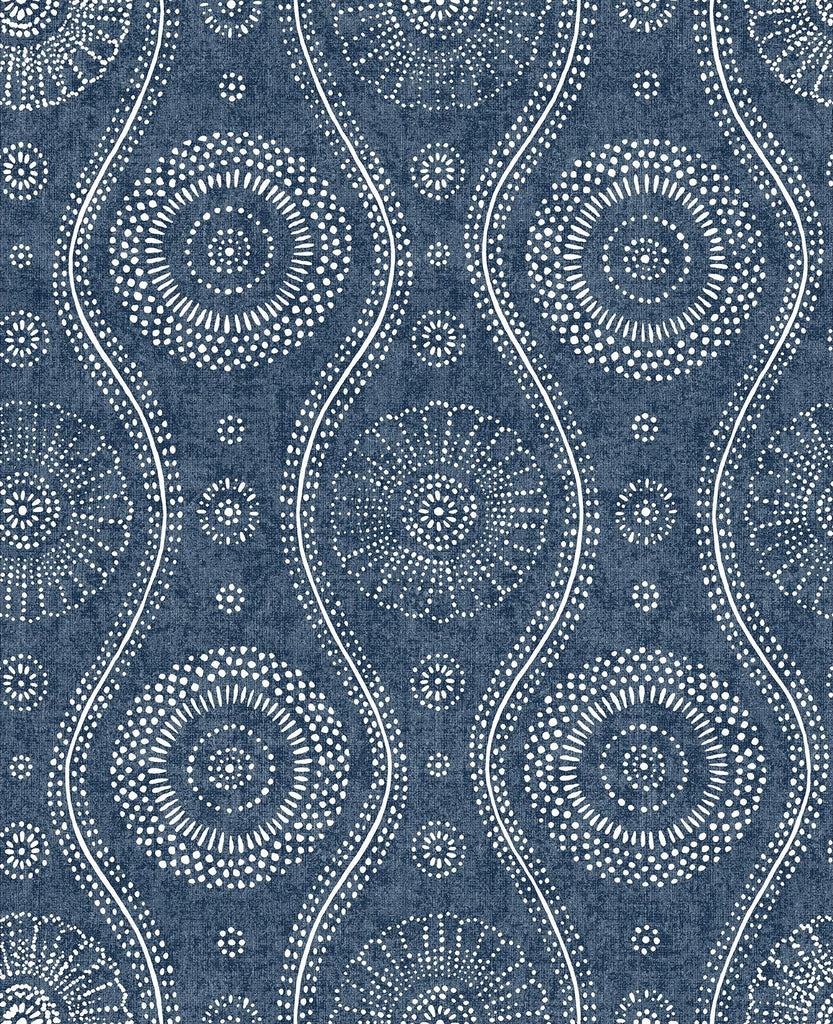 A-Street Prints Signature by Sarah Richardson 2785-24802 Indigo Wallpaper