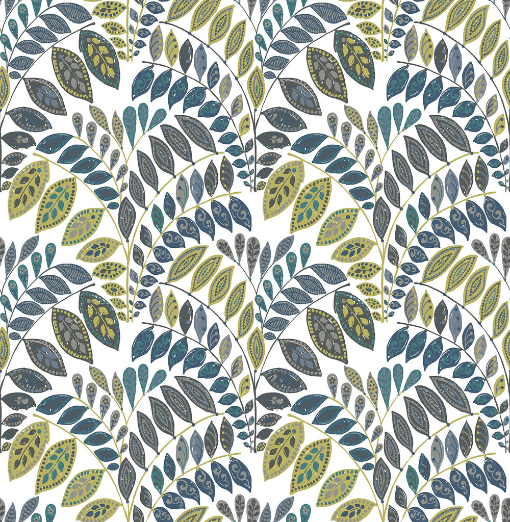 A-Street Prints Fiddlehead Botanical Green Wallpaper