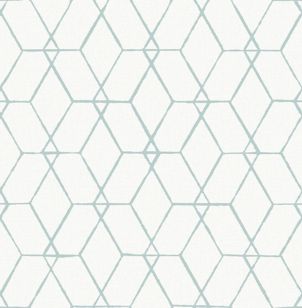 A-Street Prints Osterlen Teal Trellis Wallpaper