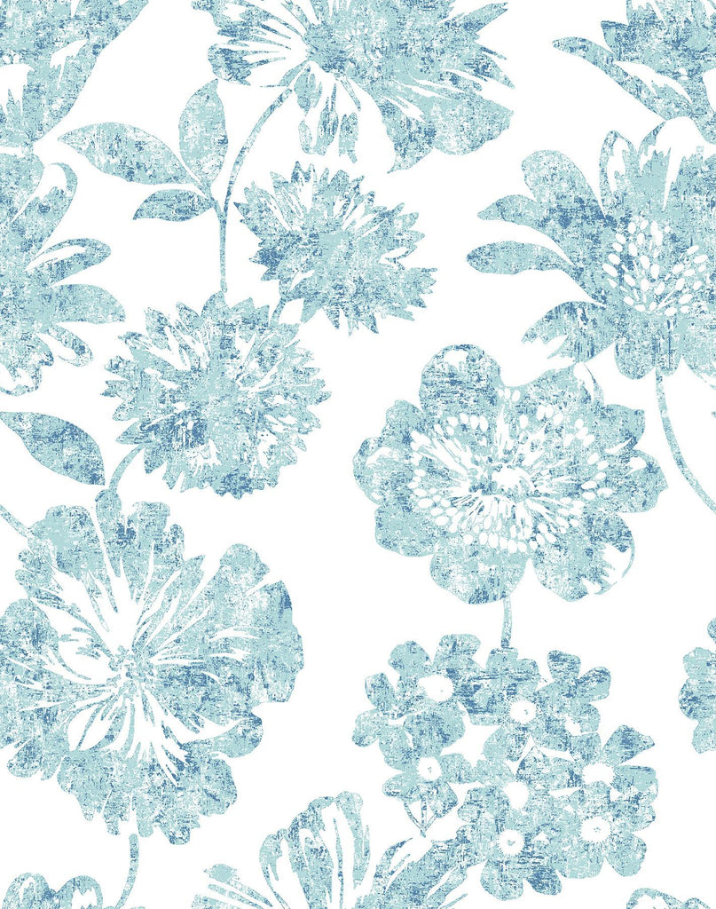 A-Street Prints Folia Blue Floral Wallpaper