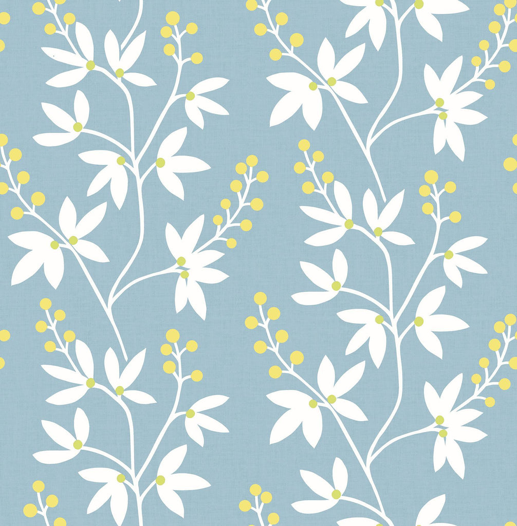 A-Street Prints Linnea Elsa Light Blue Botanical Trail Wallpaper