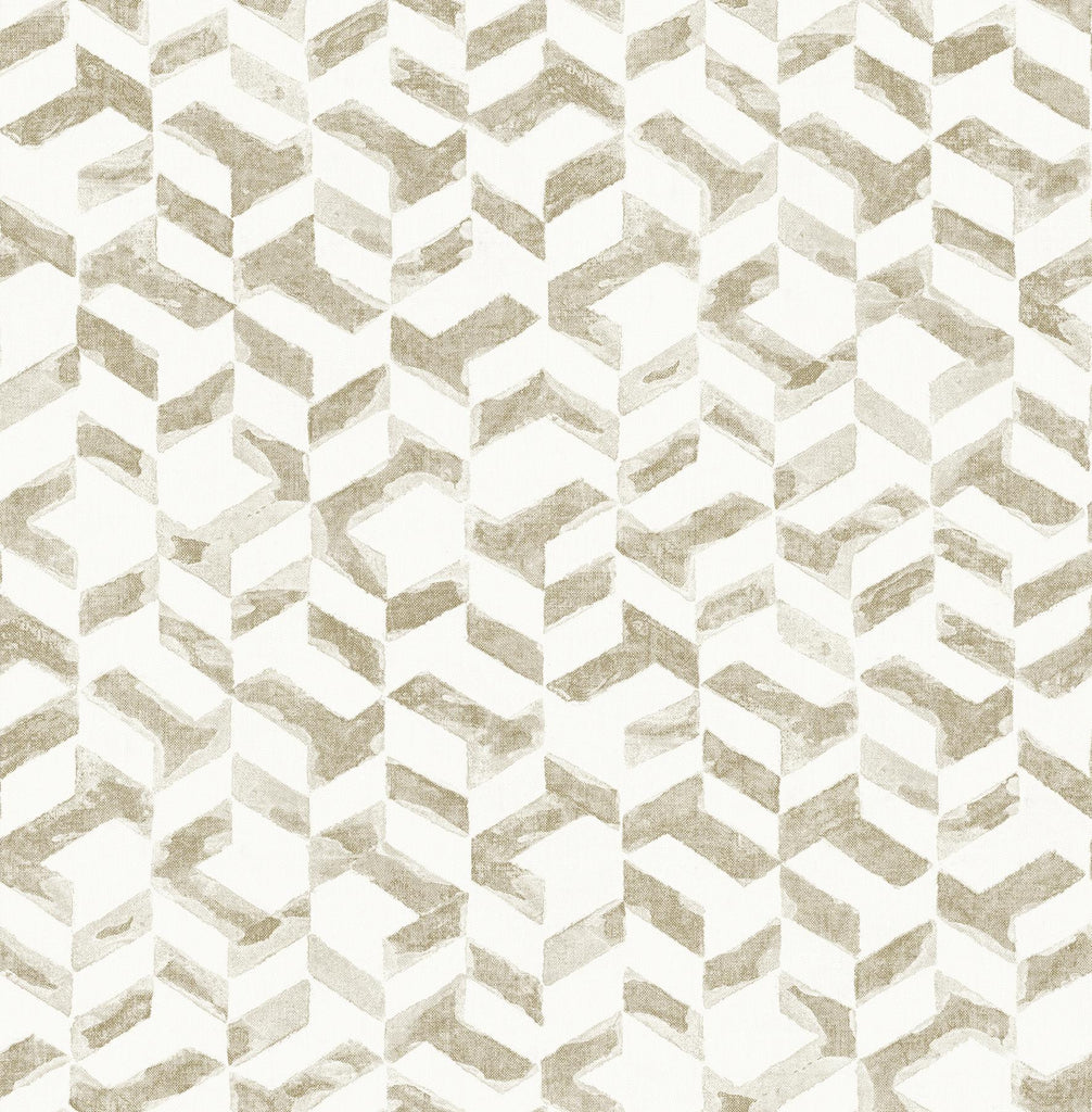 A-Street Prints Theory Chevron Champagne Wallpaper