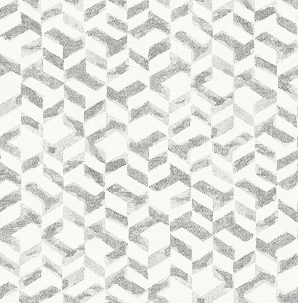 A-Street Prints Theory Chevron Platinum Wallpaper