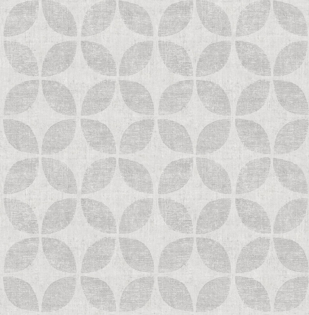 A-Street Prints Theory Fabric Textures Silver Wallpaper