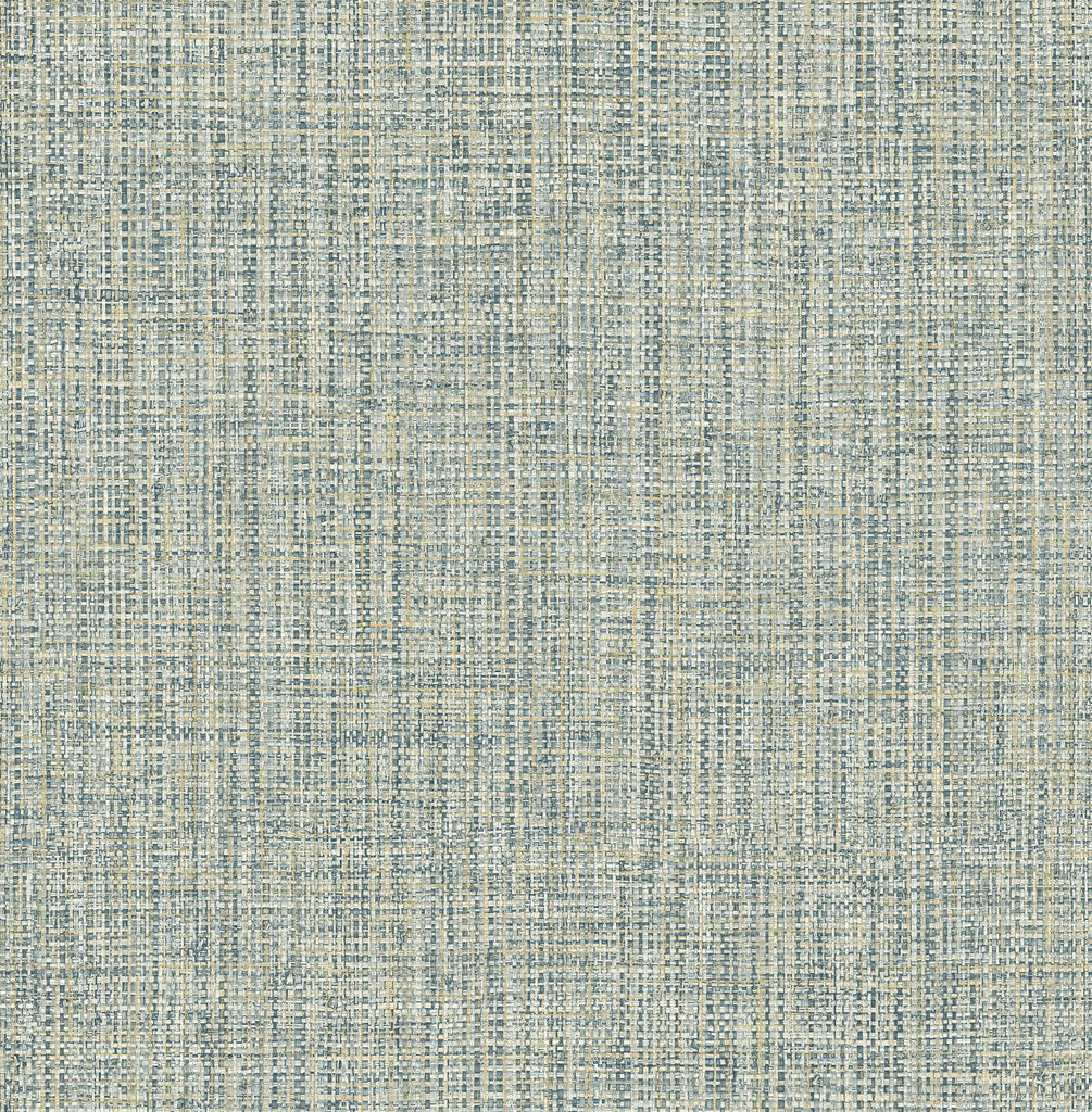 A-Street Prints Rattan Woven Teal Wallpaper