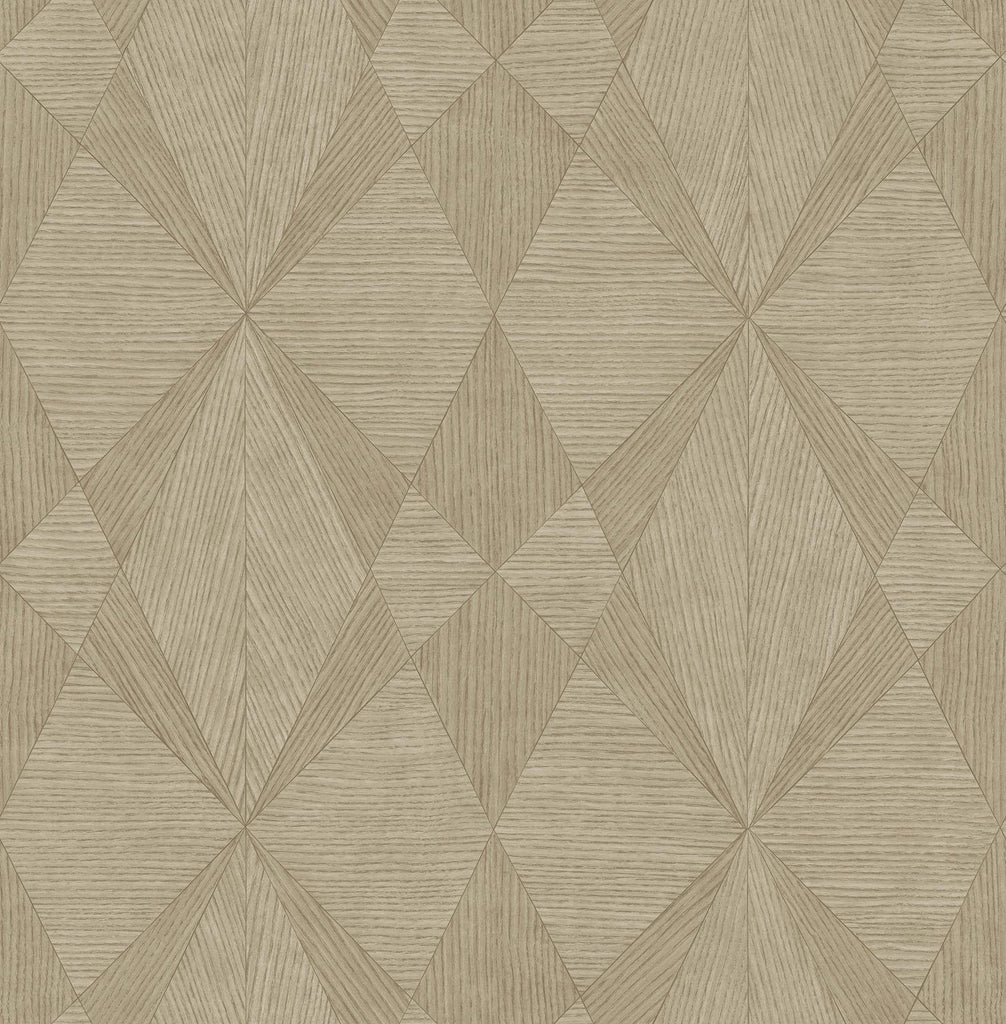 A-Street Prints Intrinsic Geometric Wood Light Brown Wallpaper