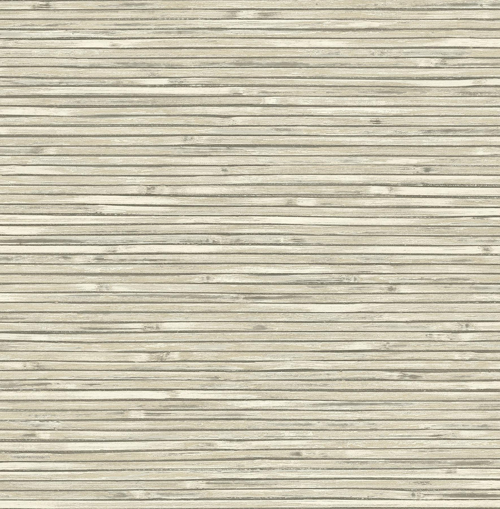 A-Street Prints Bellport Ivory Wooden Slat Wallpaper