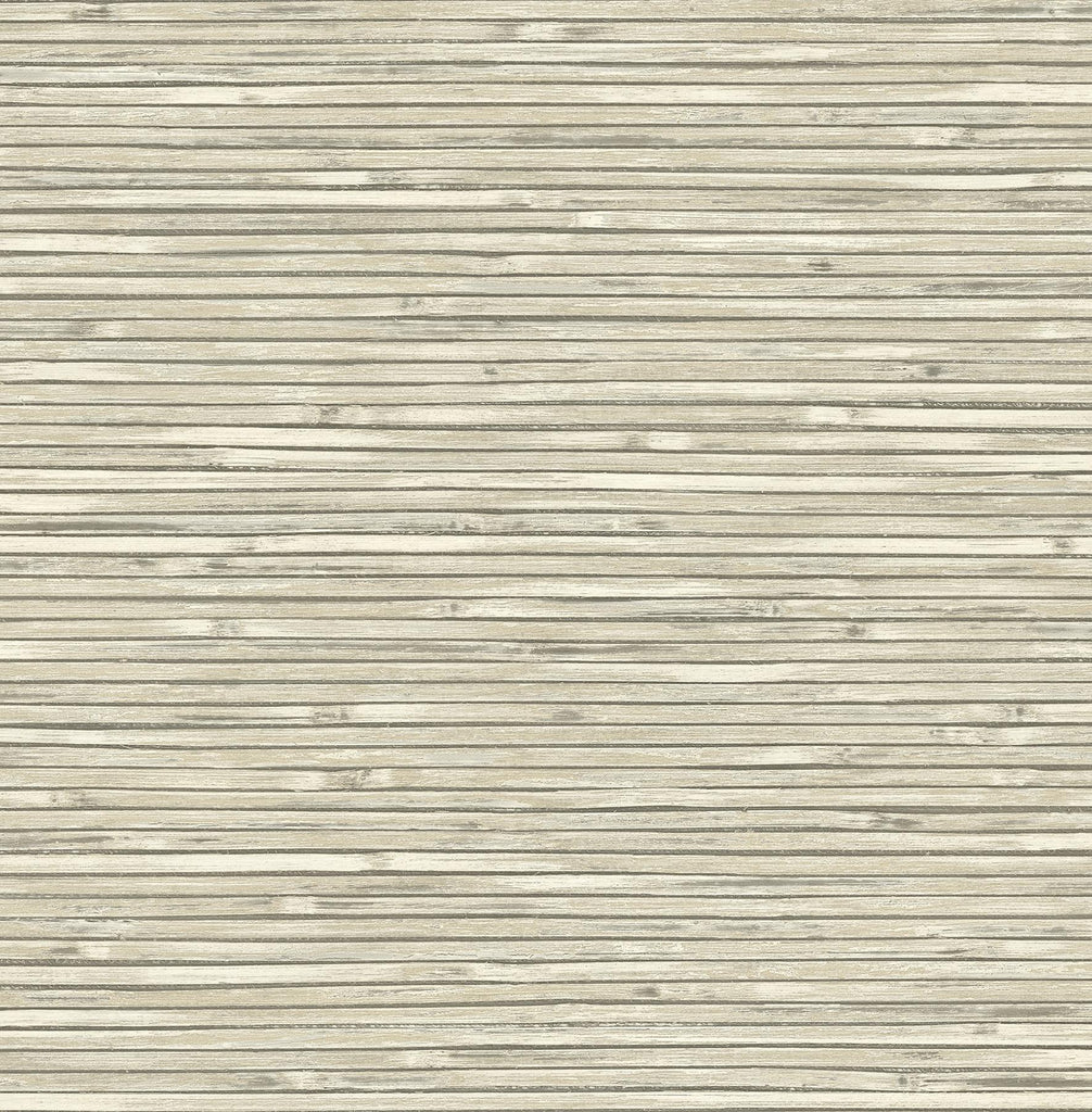 A-Street Prints Bellport Wooden Slat Ivory Wallpaper