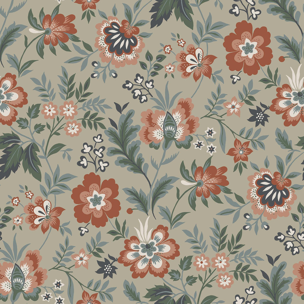 A-Street Prints Spring Flowers Beige Wallpaper