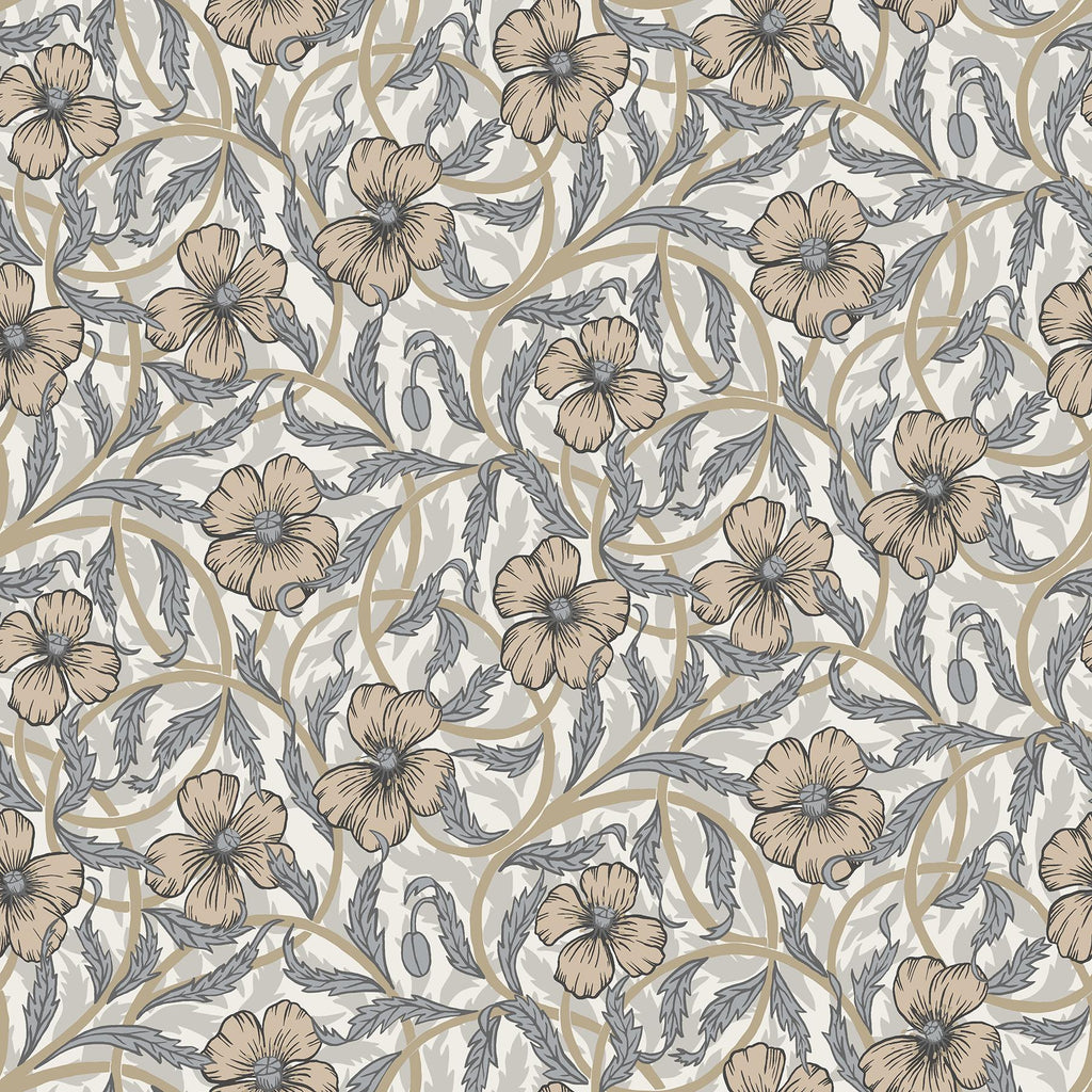 A-Street Prints Spring Flowers Neutral Wallpaper