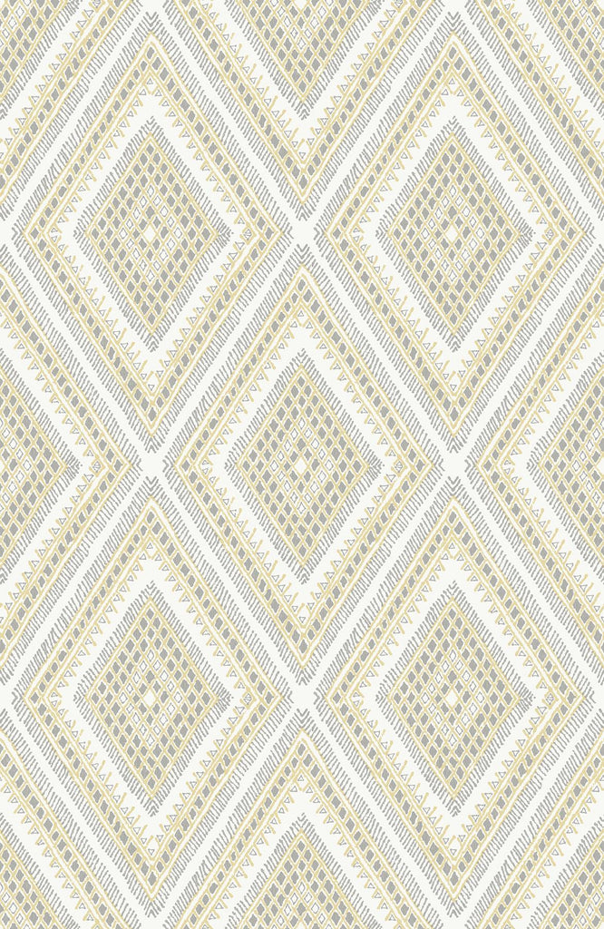 A-Street Prints Zaya Tribal Diamonds Light Yellow Wallpaper