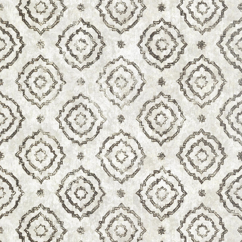 A-Street Prints Uma Platinum Star Medallion Wallpaper