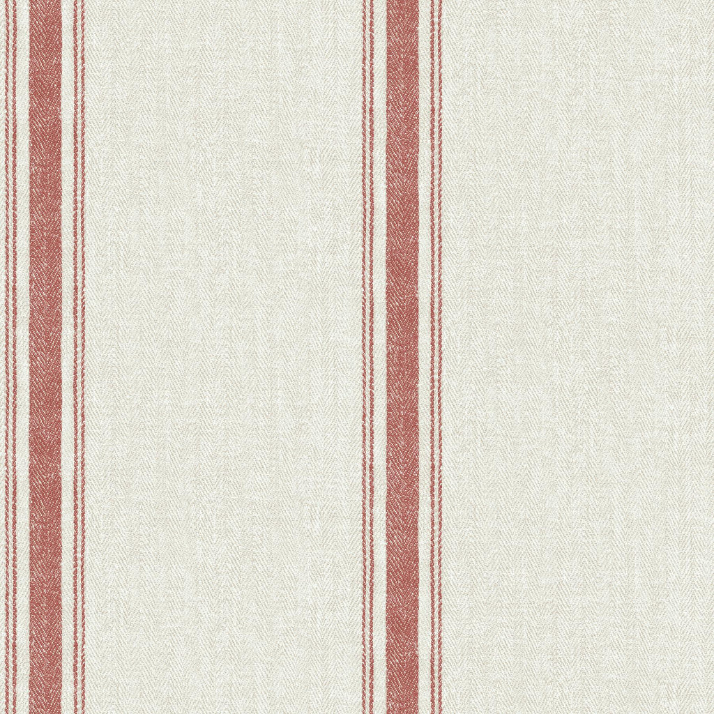 Brewster Home Fashions Linette Fabric Stripe Burnt Sienna Wallpaper